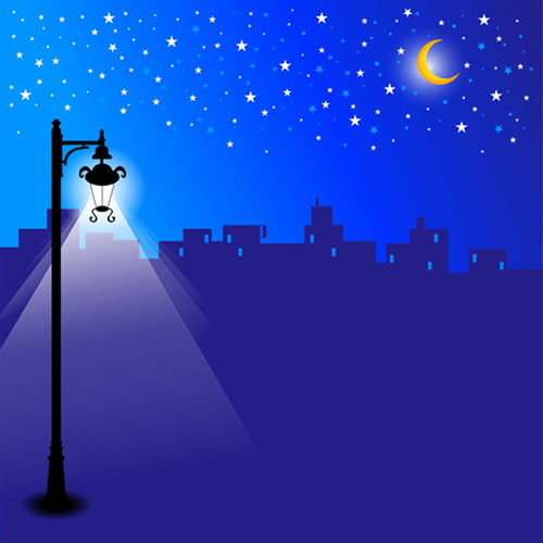 Shiny Street lamps background design vector set 04  
