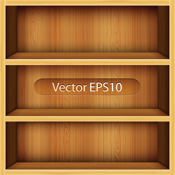 Wood Bookshelf elements vector 01  