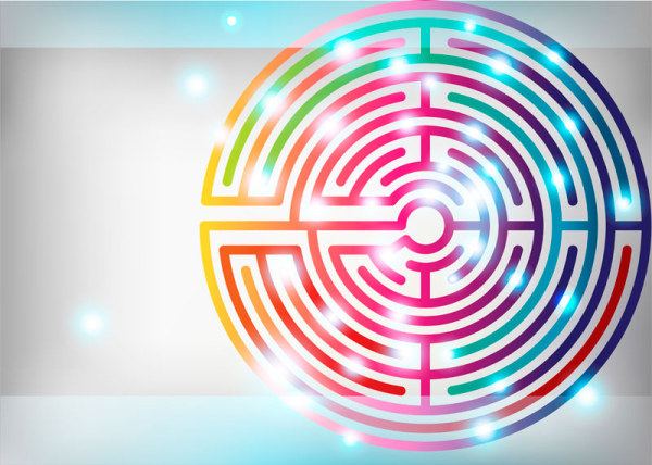 Colored maze vector graphics  