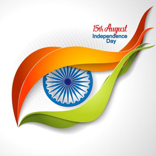 15e autught Indiase onafhankelijkheid dag achtergrond vector 04  