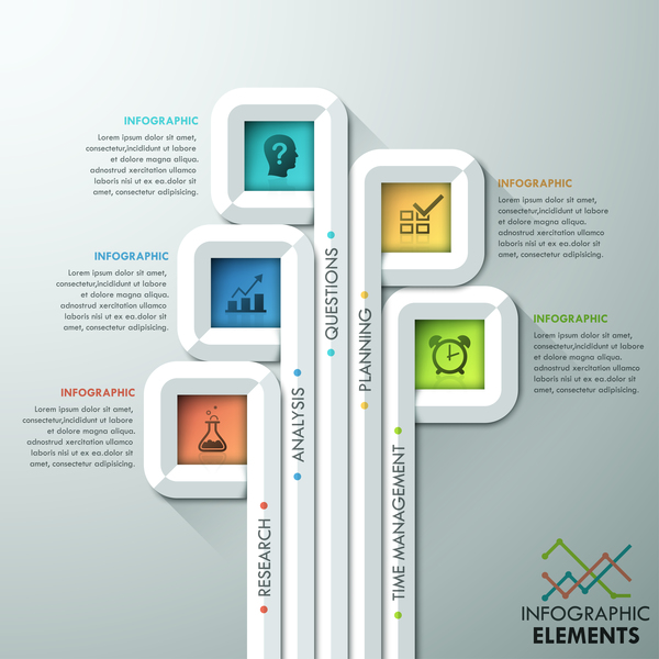 Vecteurs de modèle 3D infographique créative  