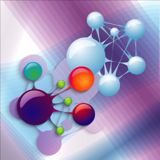 molecole 3D infografiche tamplate vettore 03  