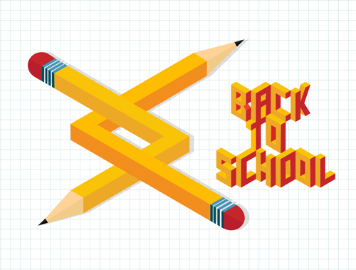 Back to school pencil creative template vector 04  