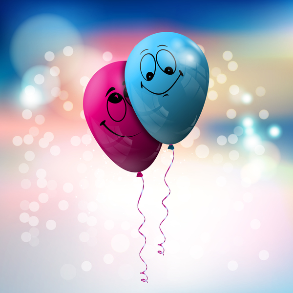 Balloon with love background vector 01  