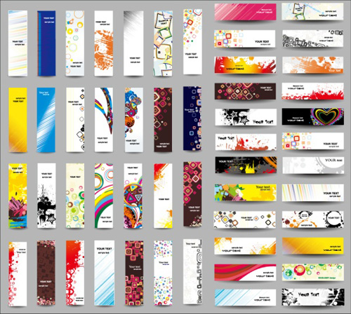 Banner modern abstract vector design set  