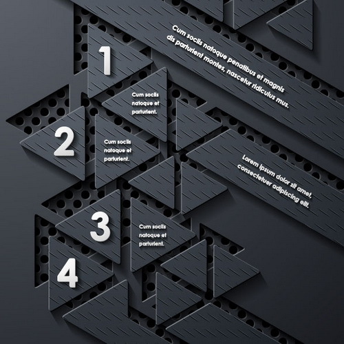 Infographic Schablonenvektoren 02 des schwarzen Metalls  