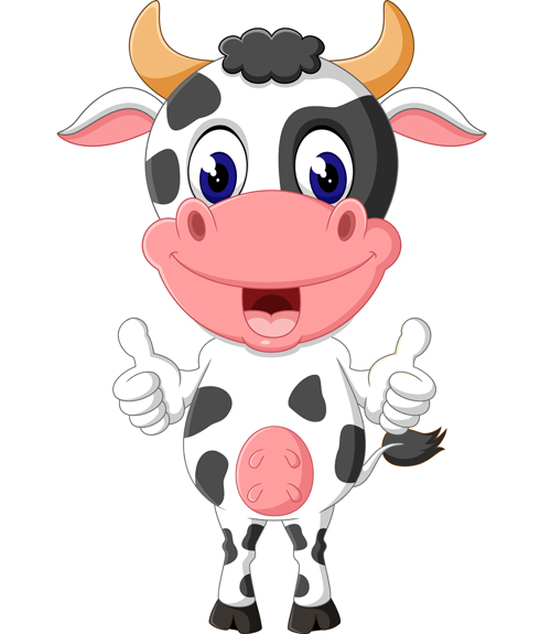 Cartoon baby cow vector illustration 08  