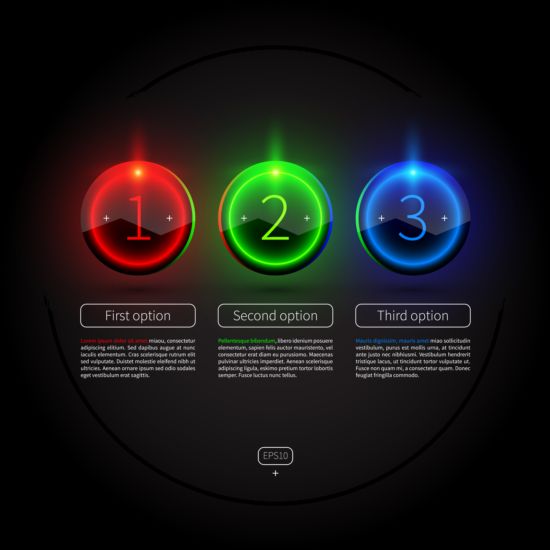 Colored neon infographic vectors 08  