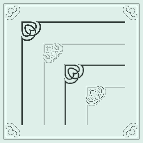 Corner ornament chinese styles vector 10  