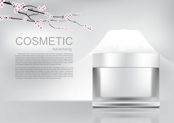 Kosmetisches Werbungsplakat mit Kirschblüten vector 04  