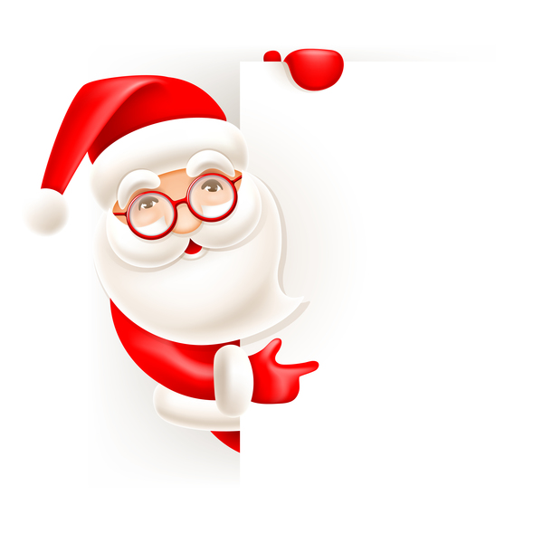 Cute santa with christmas blank background vector 04  