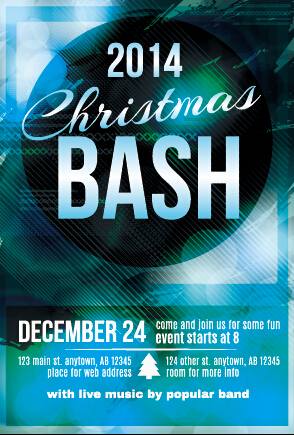 December 24 christmas party flyer cover vector 01  