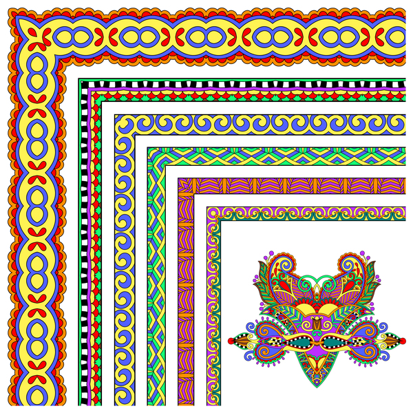 Decorative border corner ethnic styles vector 02  