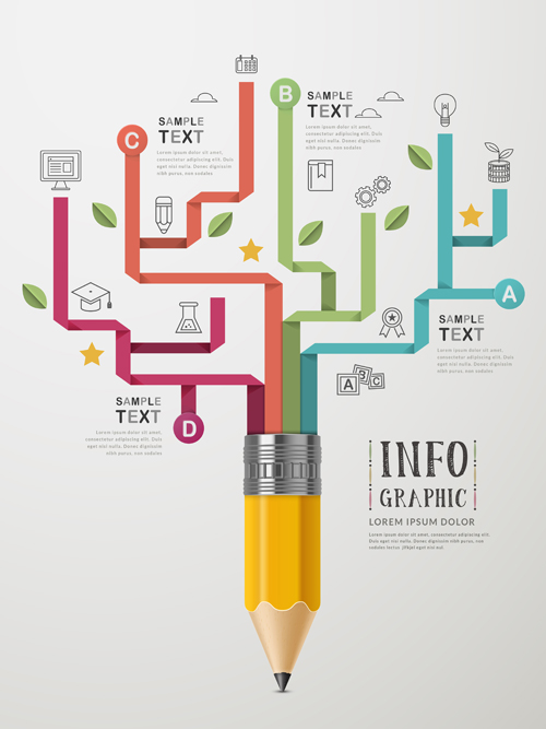 Education infographic template vector grapihcs 07  