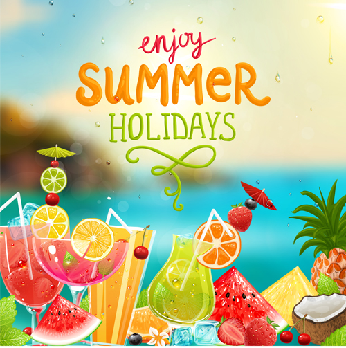 Enjoy tropical summer holidays backgrounds vector 04  