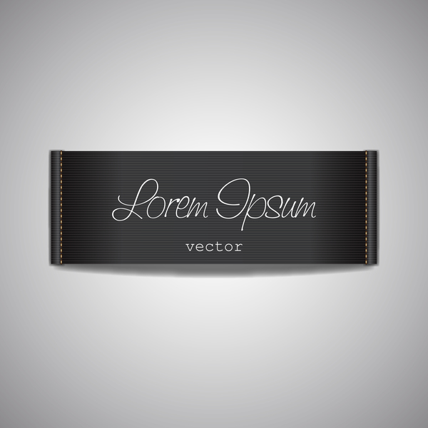 Fabric tag black template vector 01  
