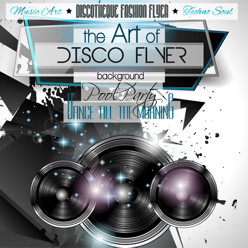 Fashion club disco party flyer template vector 01  