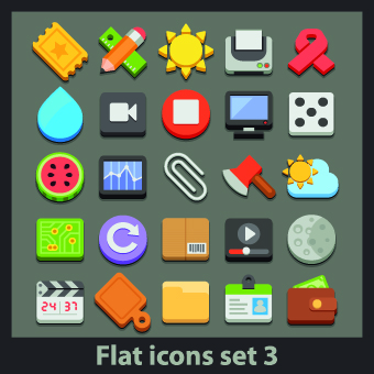 Modern Icons objects vector set 04  