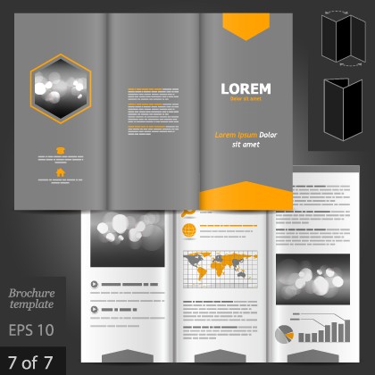 Fold business brochure vector material  
