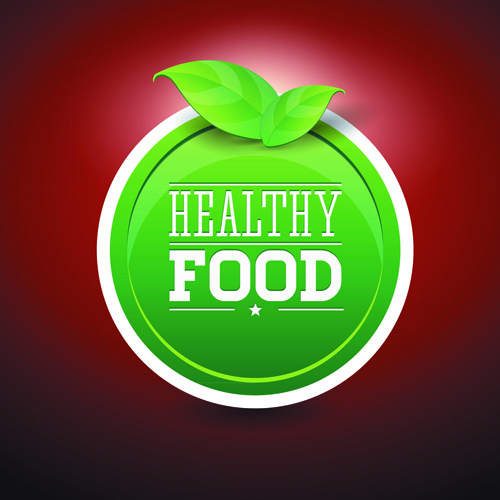 Creative Healthy Food Labels vector 02  