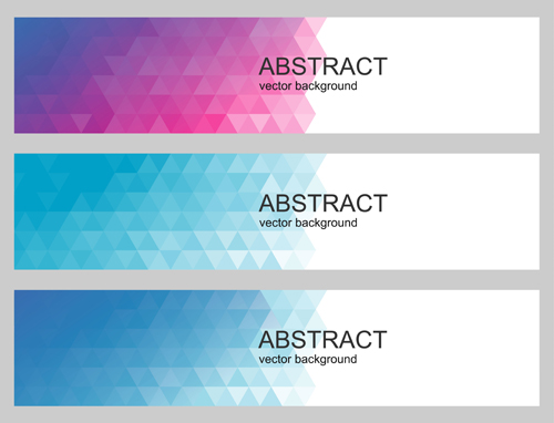 Geometry with abstract banners vector  