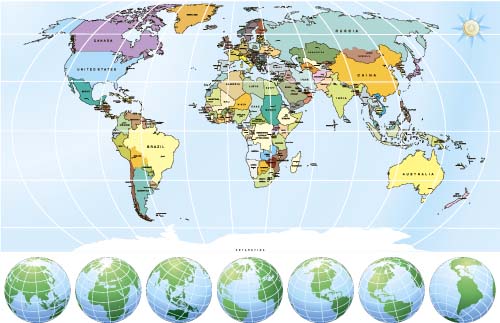 Globi e mappe materiale vettoriale  