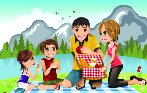 Vector Happy family together design elements 02  