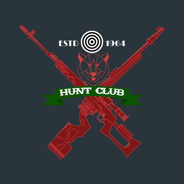 Vecteur de conception de logo de club de chasse 04  