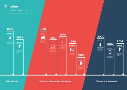 Infographic timeline vector template 05  