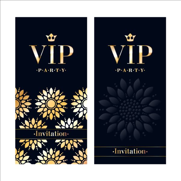 Luxury VIP invitation cards template vector 01  