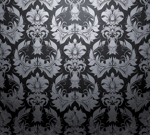 Luxury floral pattern background vector set 04  