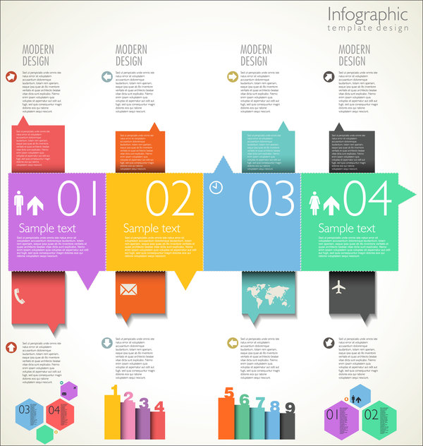 Modern infographic template design vector  