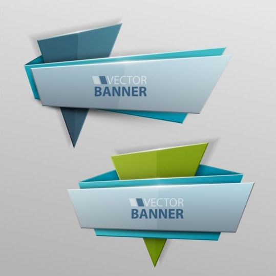 Origami banners modern vectors 06  