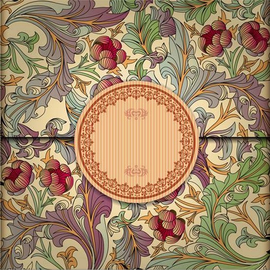 Ornaments with vintage backgrounds vector  