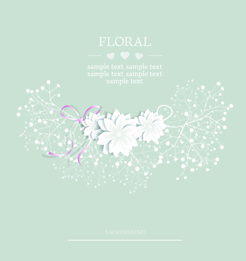 Paper flowers background vector 04  