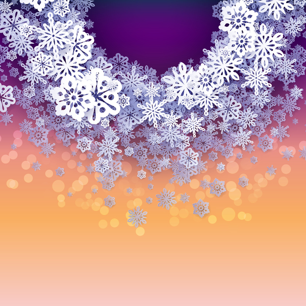Papier sneeuwvlok kerst achtergrond vector 07  