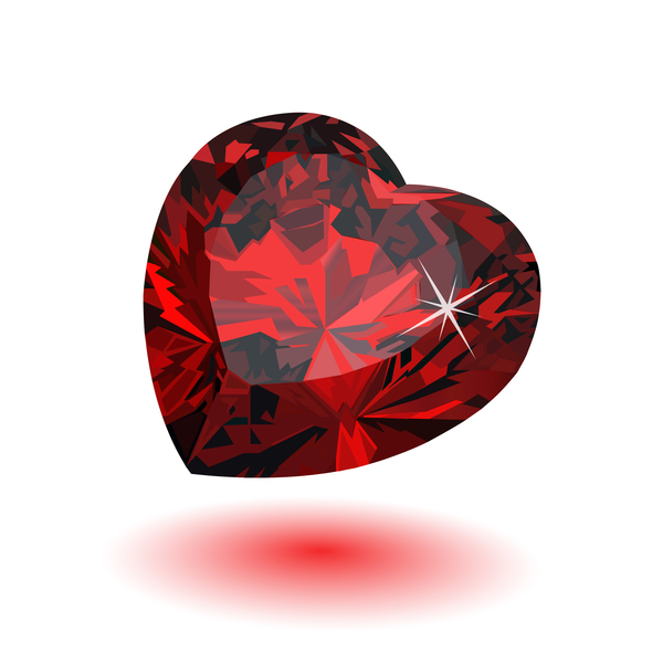 Coeur rouge forme diamant vector illustration 07  