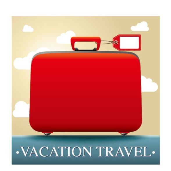 休暇旅行のベクトルと赤いスーツケース  