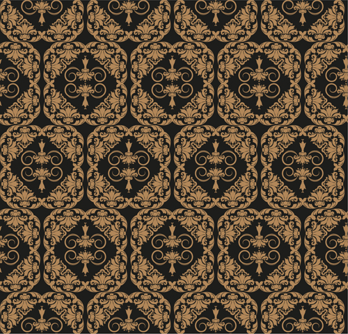 Retro floral with crown vector seamless pattern 19  