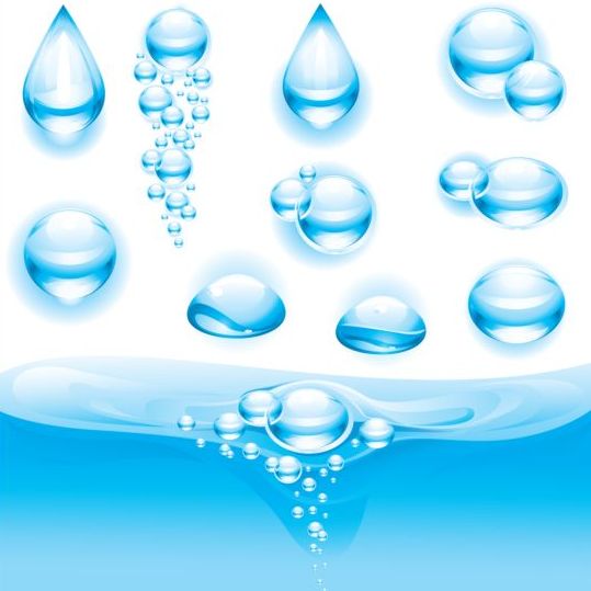 Lysande vatten droppar vektorer som 02  
