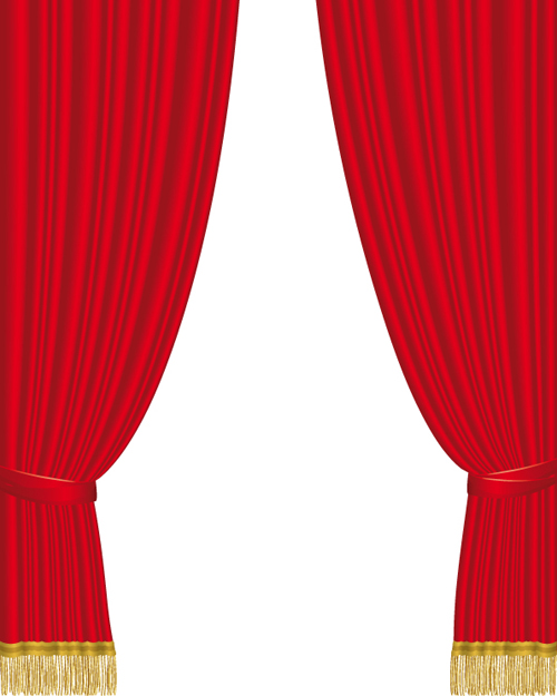 Red curtain for Backstage design vector 01  
