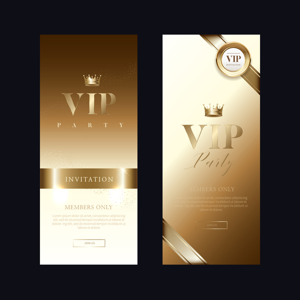 VIP invitation card vertical banner vector 01  