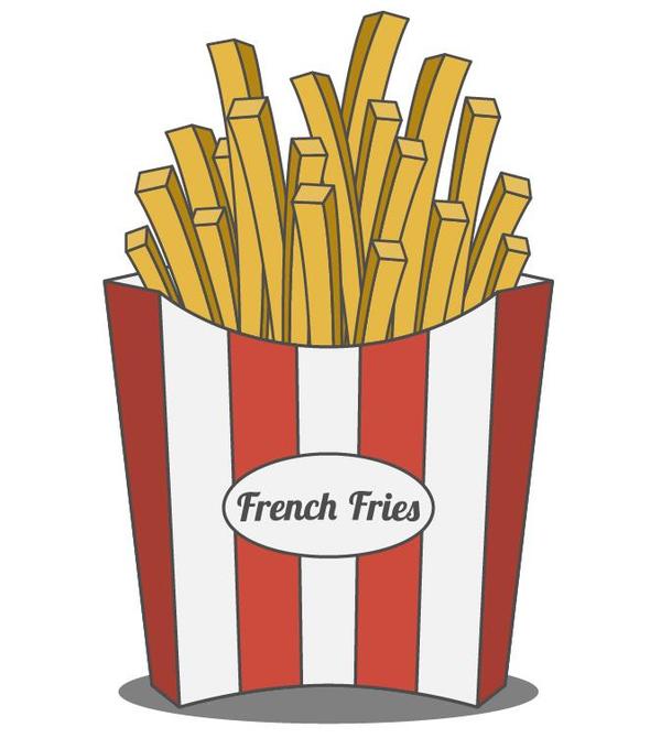 Vector french fries illustration material 01  