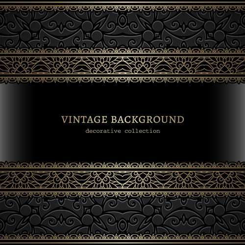 Vintage cecorative background material vector 01  