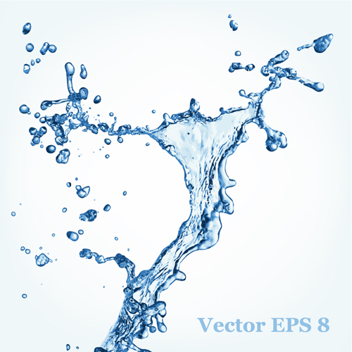 Water splash effect vector background set 04  