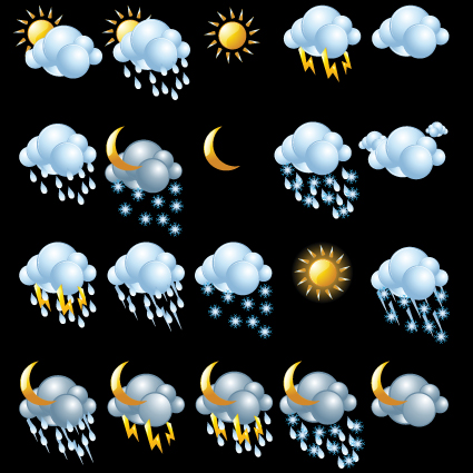 Various Weather icon vector set 01  