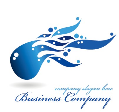 Creative blue style business logos vector set 09  