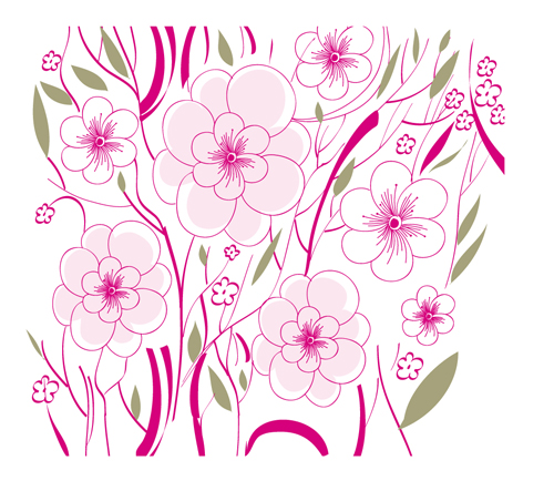 Elements of floral backgrounds vector illustration 01  