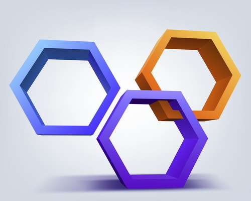 moderner Hintergrundvektor des Hexagons 3D  