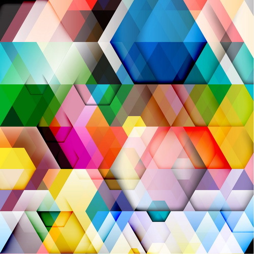 vecteurs de milieux abstraits colorés hexagone 07  